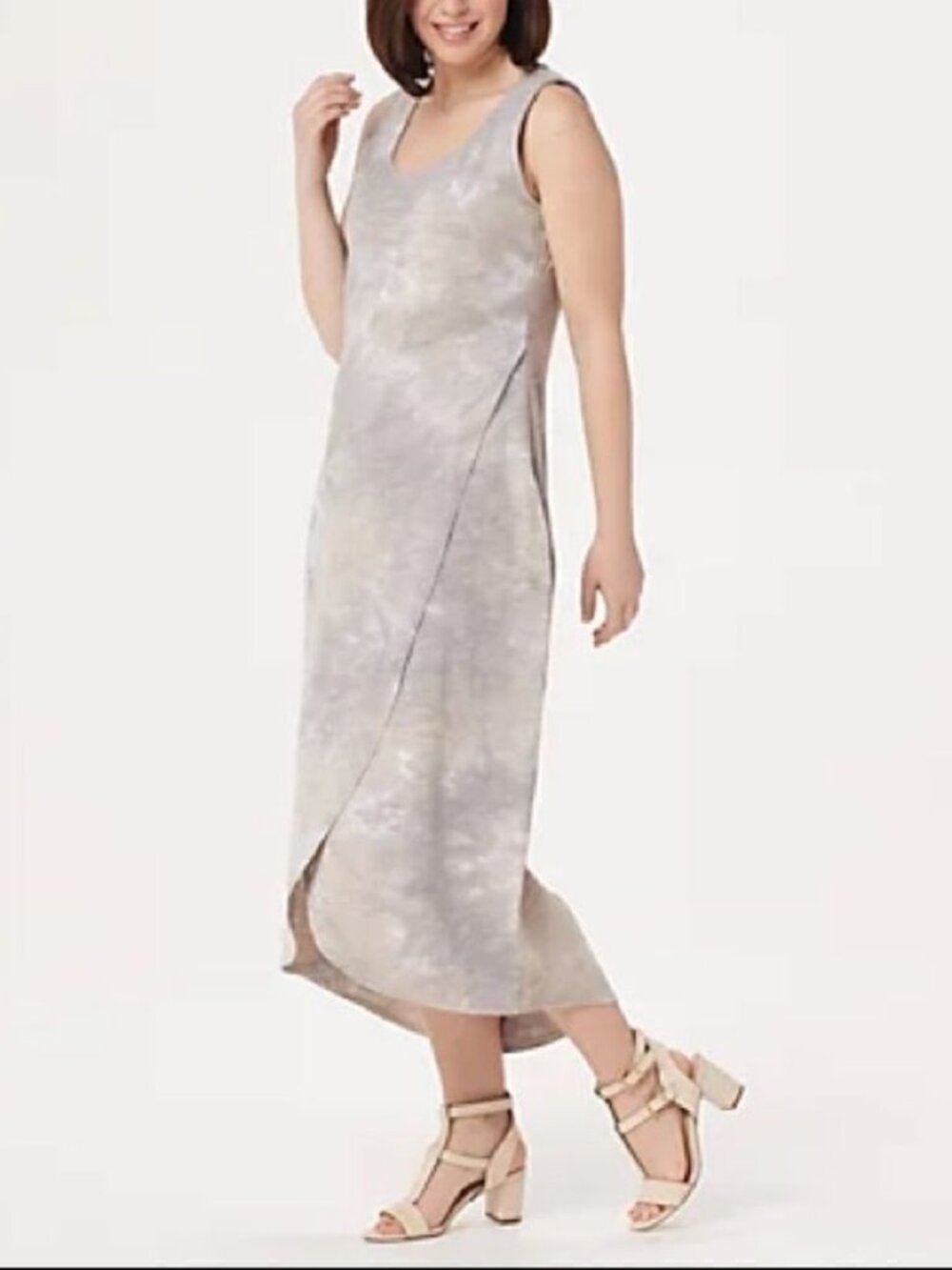 Belle by Kim Gravel Slub Knit Tulip Hem Maxi Dress